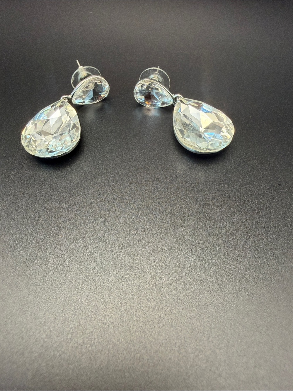 Clear Teardrop Crystal Drop Earrings - Women Jewelry